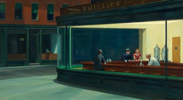 Nighthawks, 1942 by Edward Hopper - The Most Famous Paintings in American Art History.