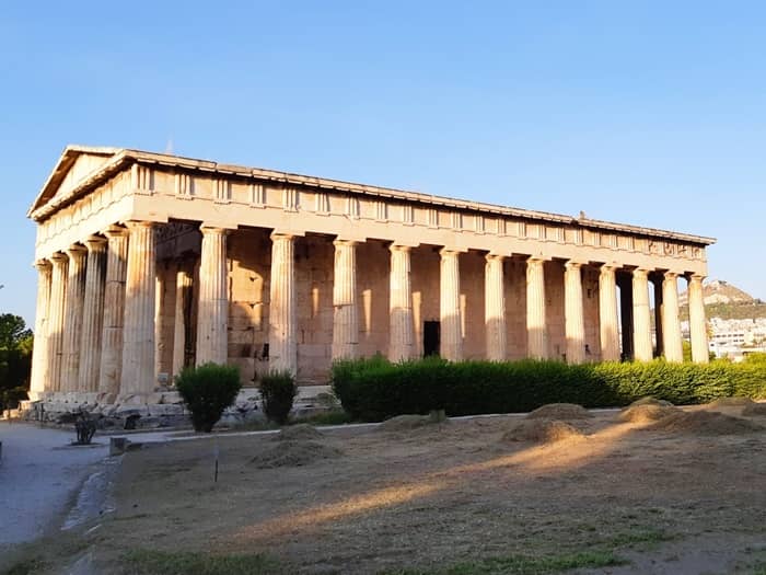 The Ancient Agora Of Athens And Hephaestus Temple.